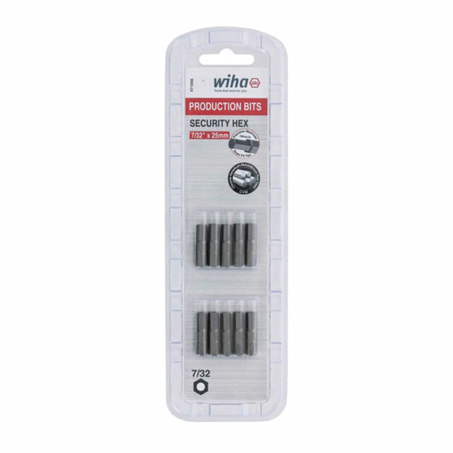 Wiha Tools 71956 Security Hex Bit 7/32 Inch - 25mm - 10 Pack
