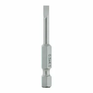 Wiha Tools 74009 Slotted Power Bit, 4mm x 0.5 x 50mm 10 Pack