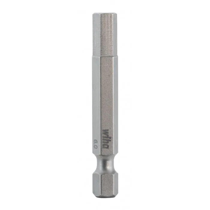 Wiha Tools 74360 Hex Metric Power Bit, 6.0 mm x 50 mm, 10 Pk.