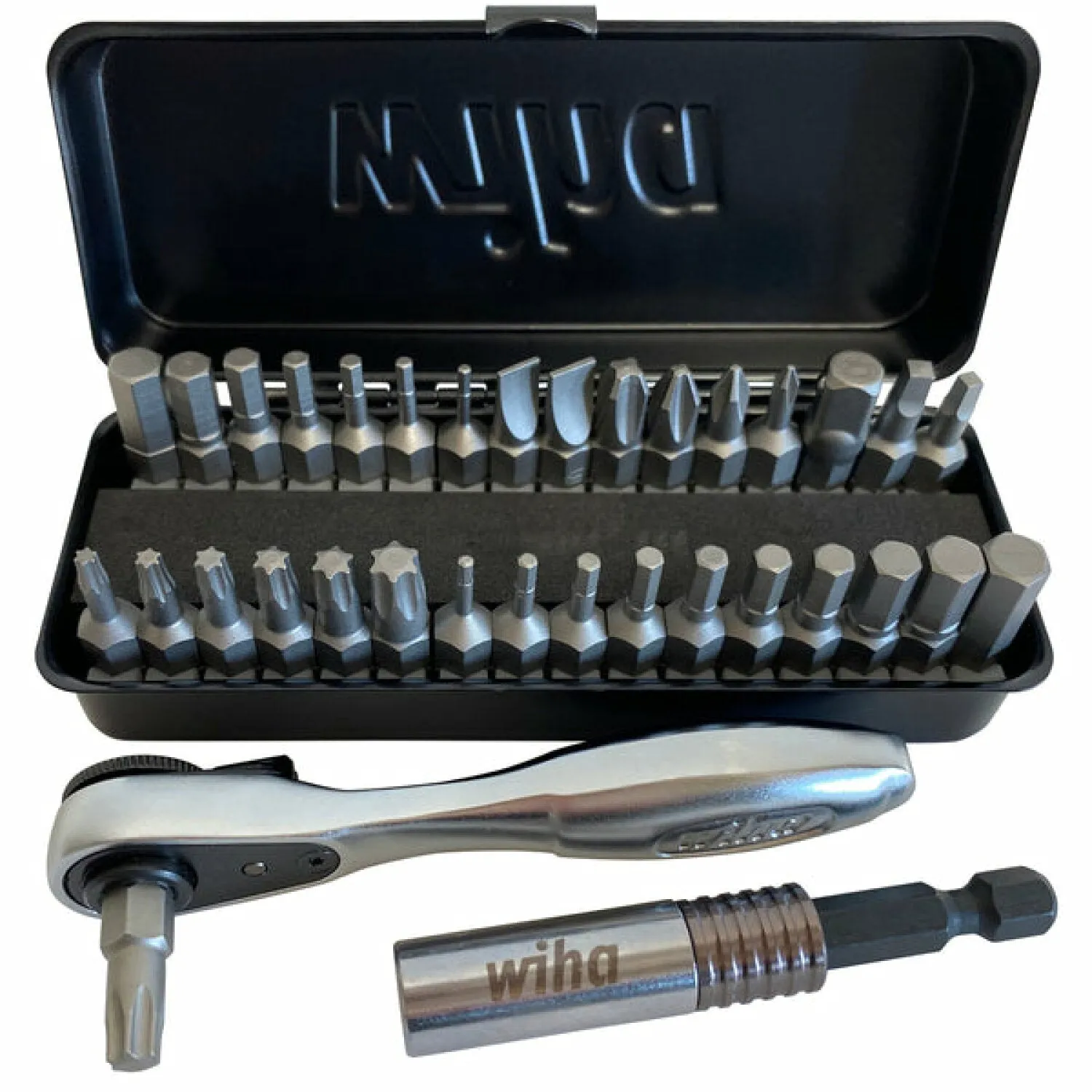 Wiha Tools 74996 Bit Ratchet Compact Storage Box Set, 35 Piece