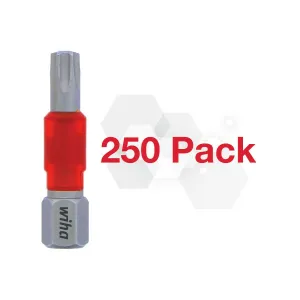 Wiha Tools 76587 Impact Insert Bit TORX T25, Pack of 250 Bits