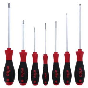 Wiha Tools Tools 30278 SoftFinish Slotted and Phillips Screwdriver Set, 7 Pc.