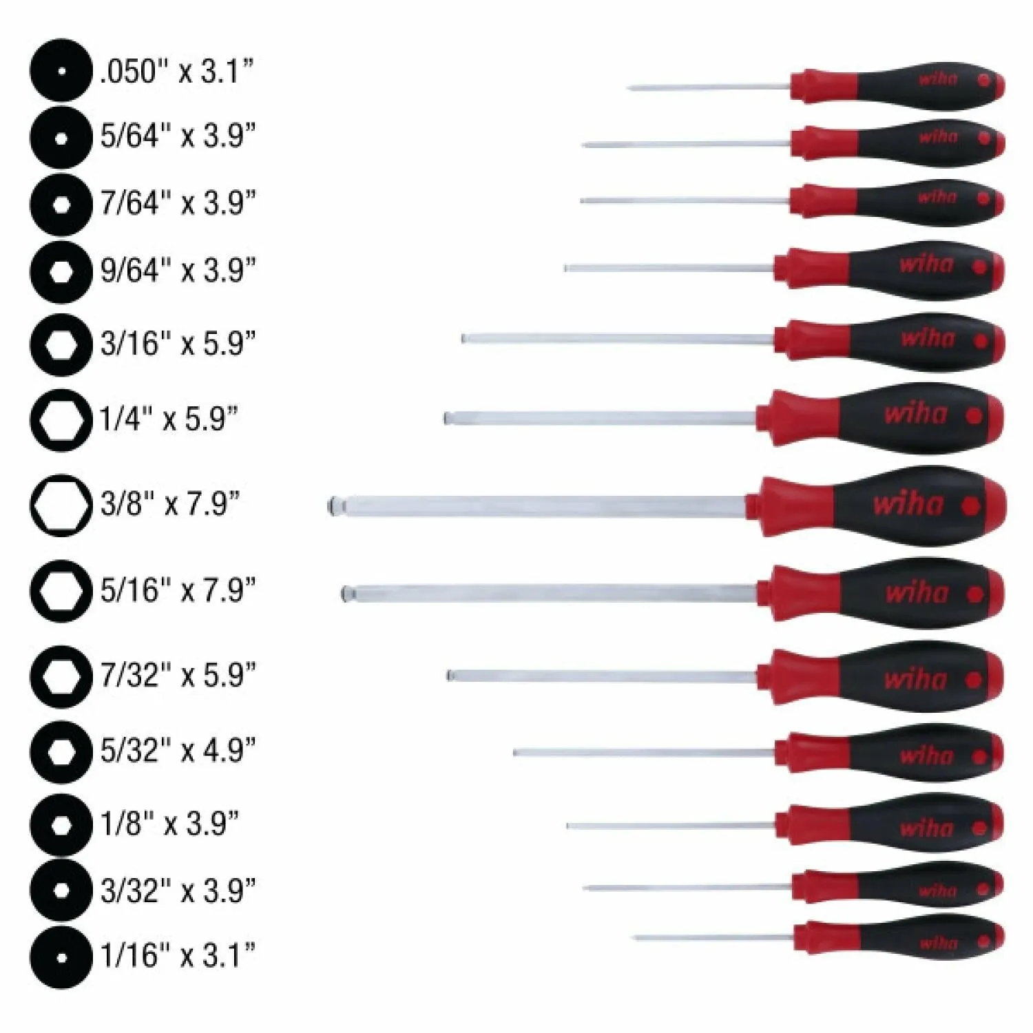 Wiha Tools Tools 36795 13 PC MagicRing inch Screwdriver Set