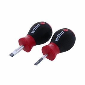 Wiha Tools 31193 4   6.5mm x 25mm 2 Piece SoftFinish Stubby Slotted Set