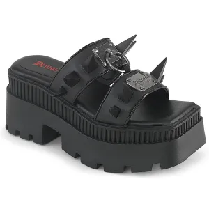 WRATH-13 Black Vegan Leather Sandals