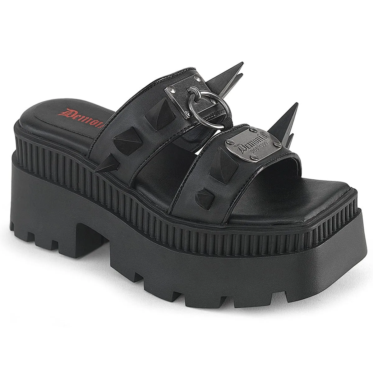 WRATH-13 Black Vegan Leather Sandals