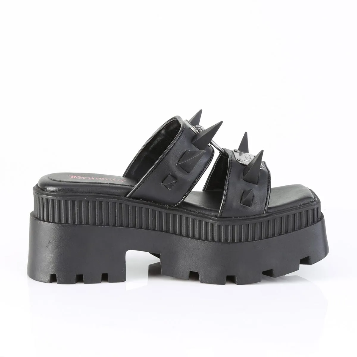 WRATH-13 Black Vegan Leather Sandals