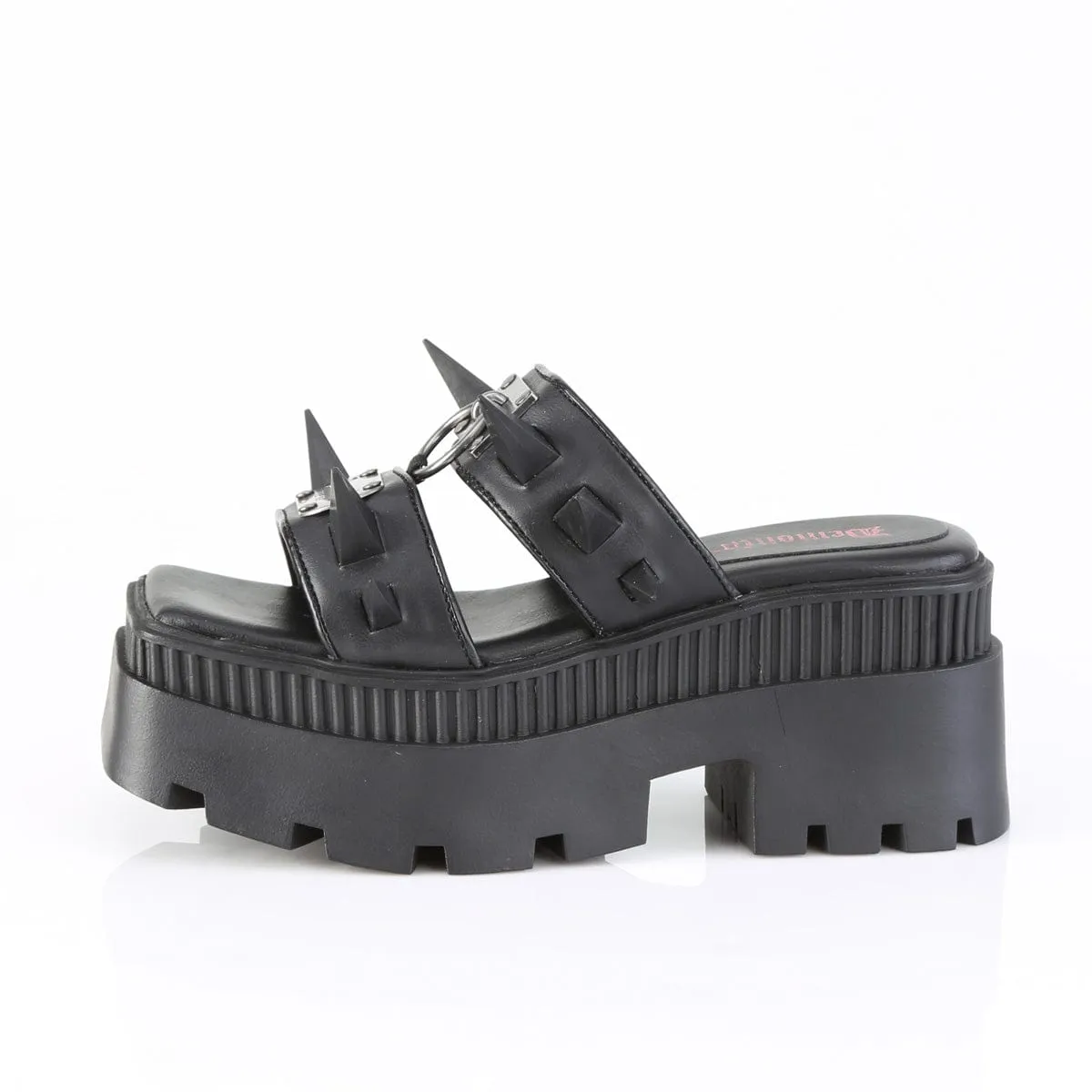 WRATH-13 Black Vegan Leather Sandals