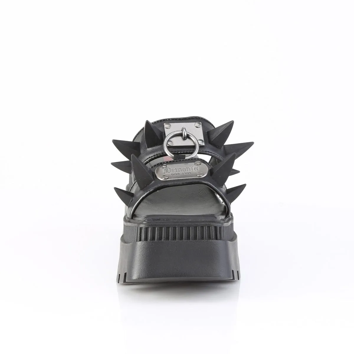 WRATH-13 Black Vegan Leather Sandals