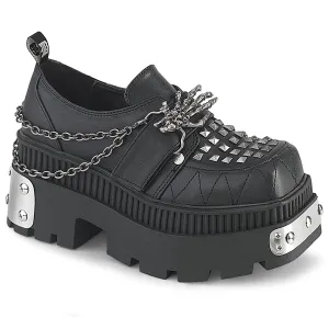WRATH-42 Black Vegan Leather Platform Shoes