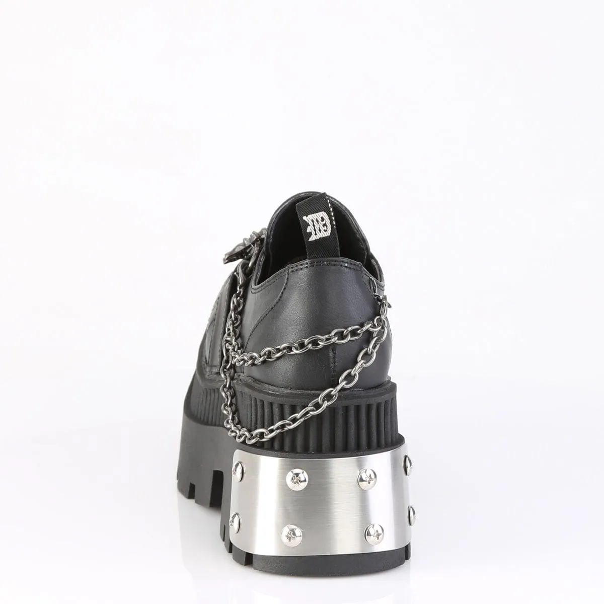 WRATH-42 Black Vegan Leather Platform Shoes