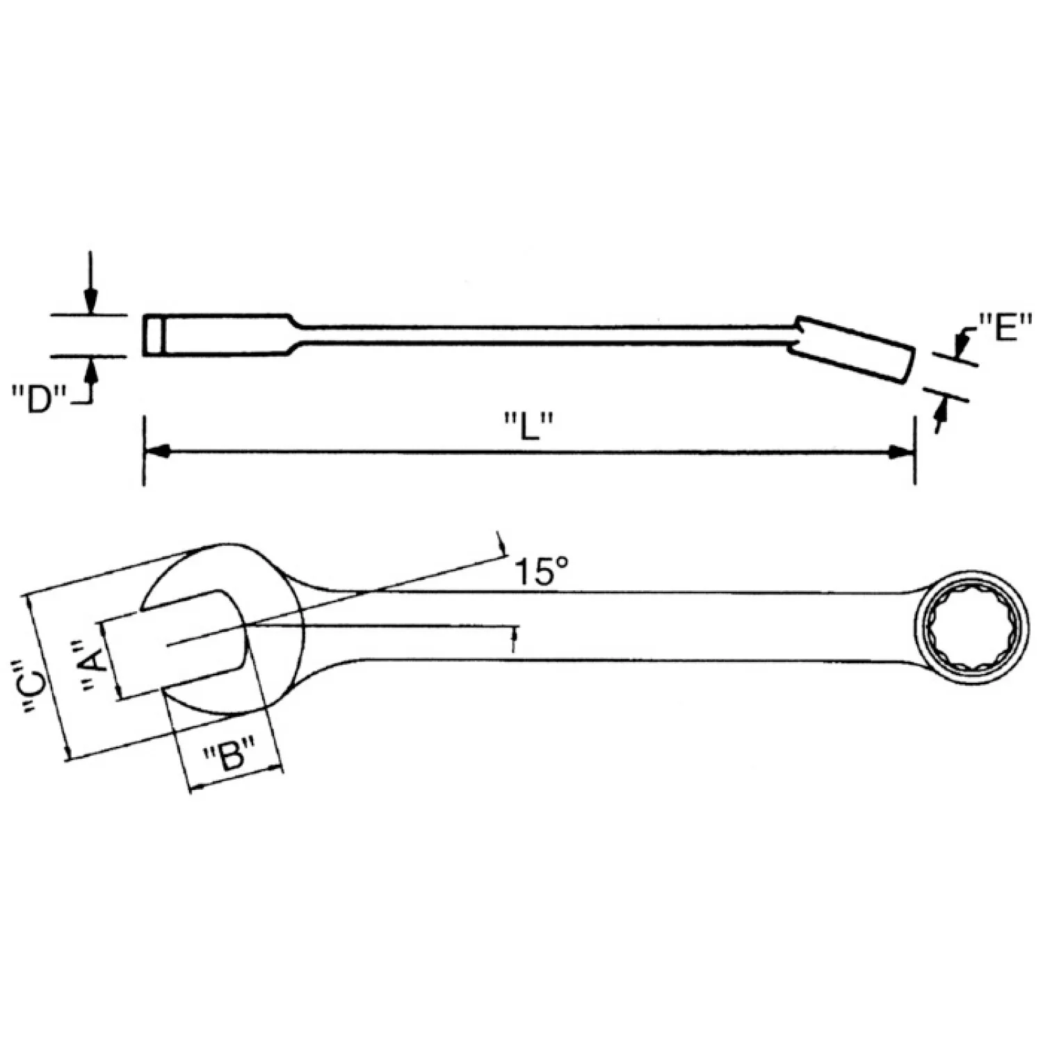 Wright Tool 1182 Combination Wrench WRIGHTGRIP 2.0 12 Point Satin - 2-9/16"